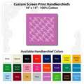 14"x14" Lavender Custom Printed Imported 100% Cotton Handkerchief